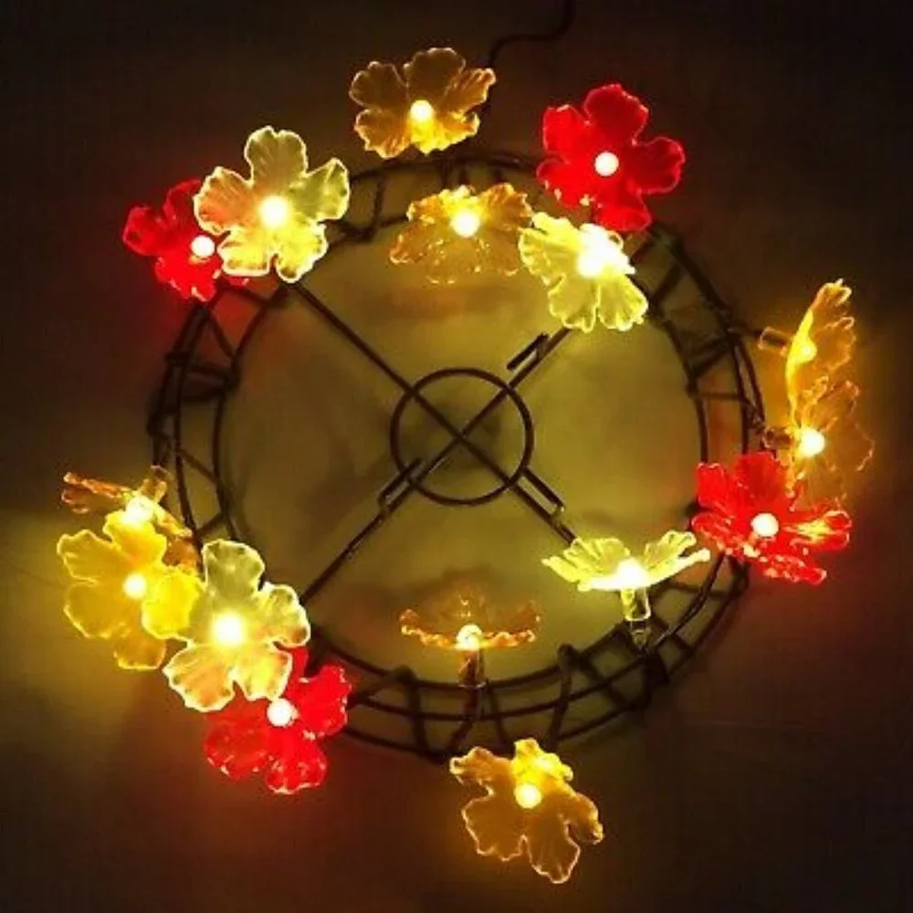 4 New in box IKEA Skina Lights Hang or candle base floral Multi‎ color 10 Lights